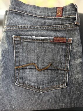 7 For All Mankind Vintage Low Rise Bootcut Jeans 28 Black Wash Y2K
